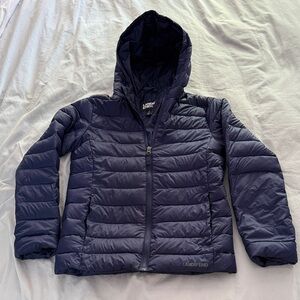 Lands' End Dark Blue Hooded Puffer Jacket
